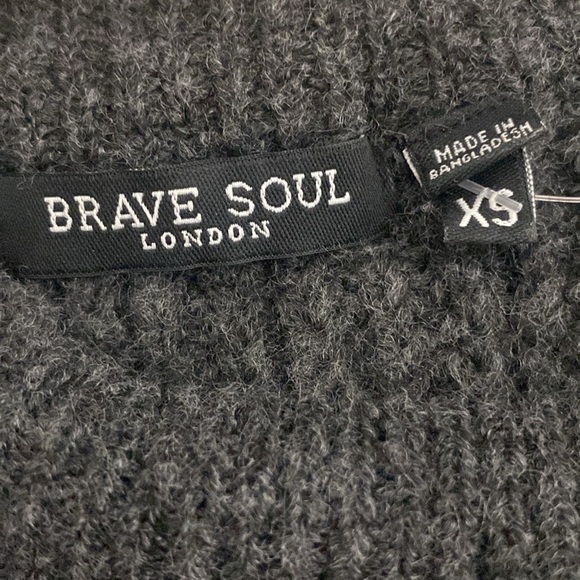 NWOT Brave Soul Dark Gray Pullover Sweater - Picture 4 of 10